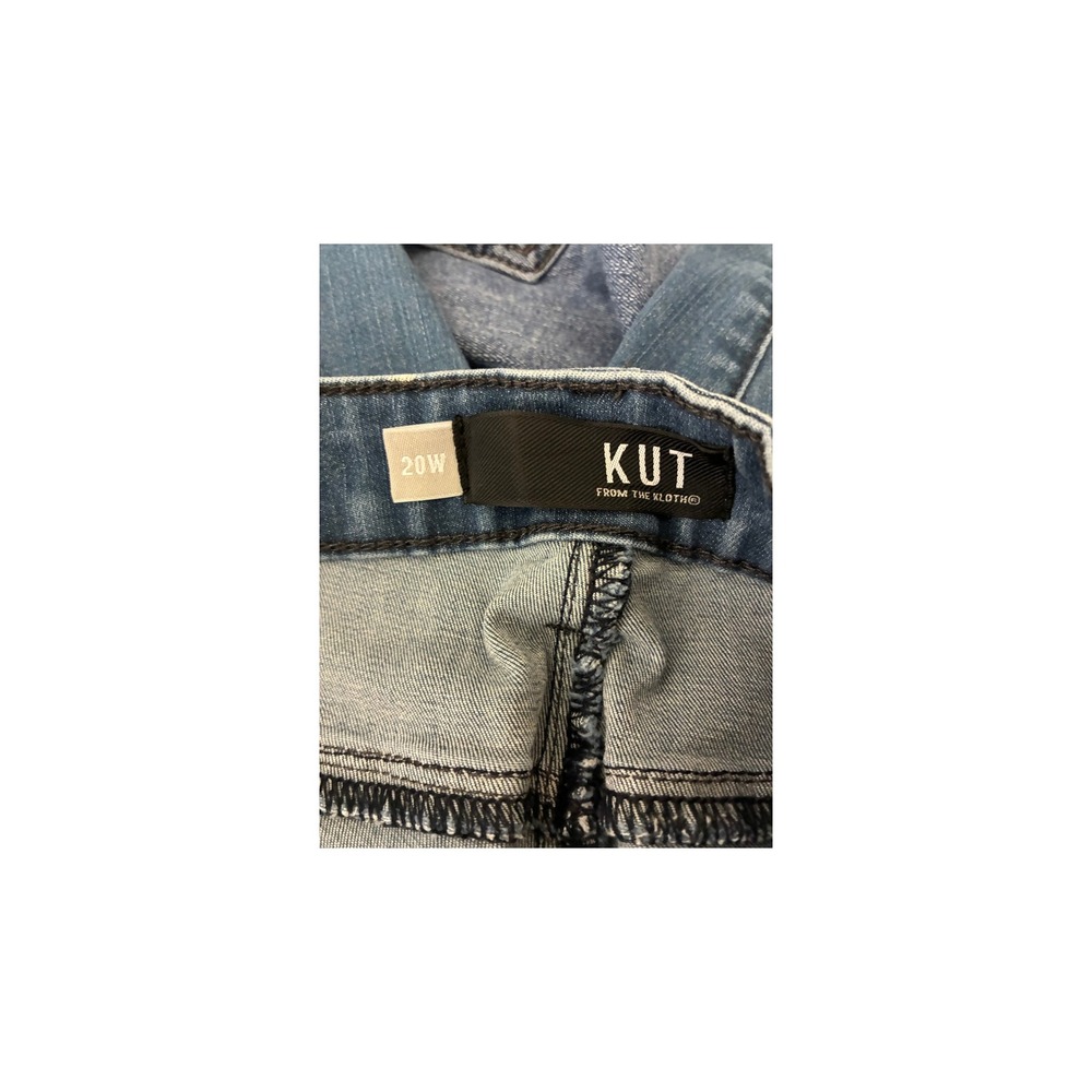 Kut from the Kloth Womens 20W Skinny Jeans Medium Wash Raw Hem KP0906GA3 - Picture 4 of 9